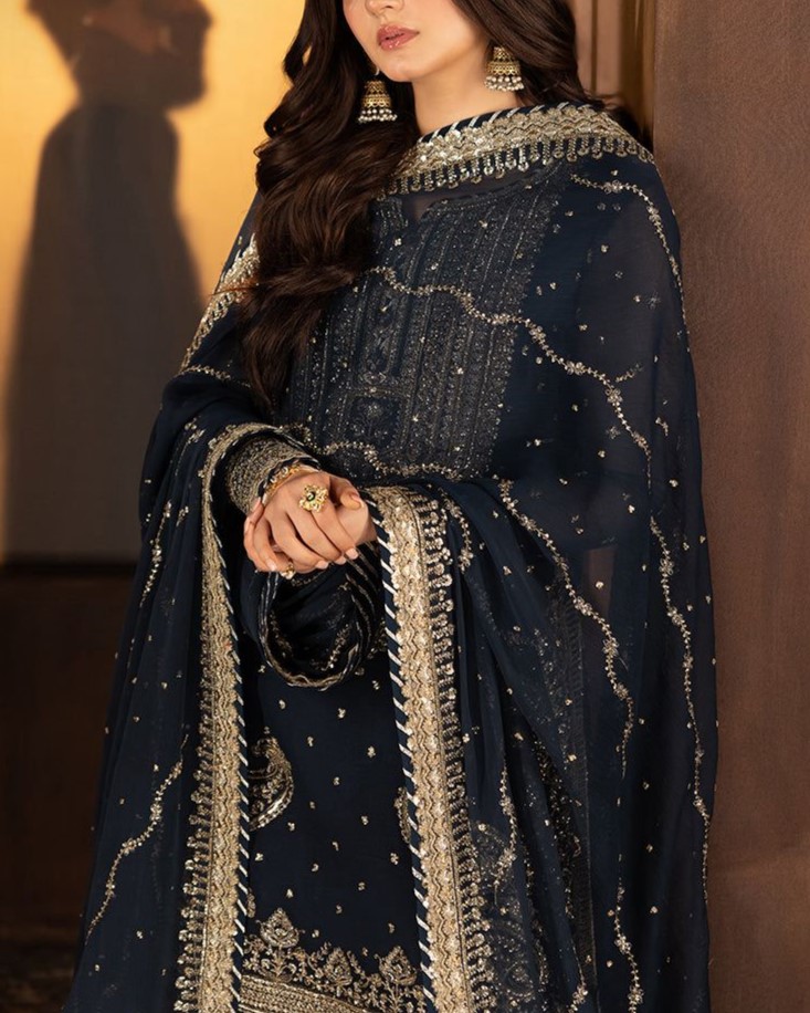 Chiffon Embroidered Gharara Suit - Image 4