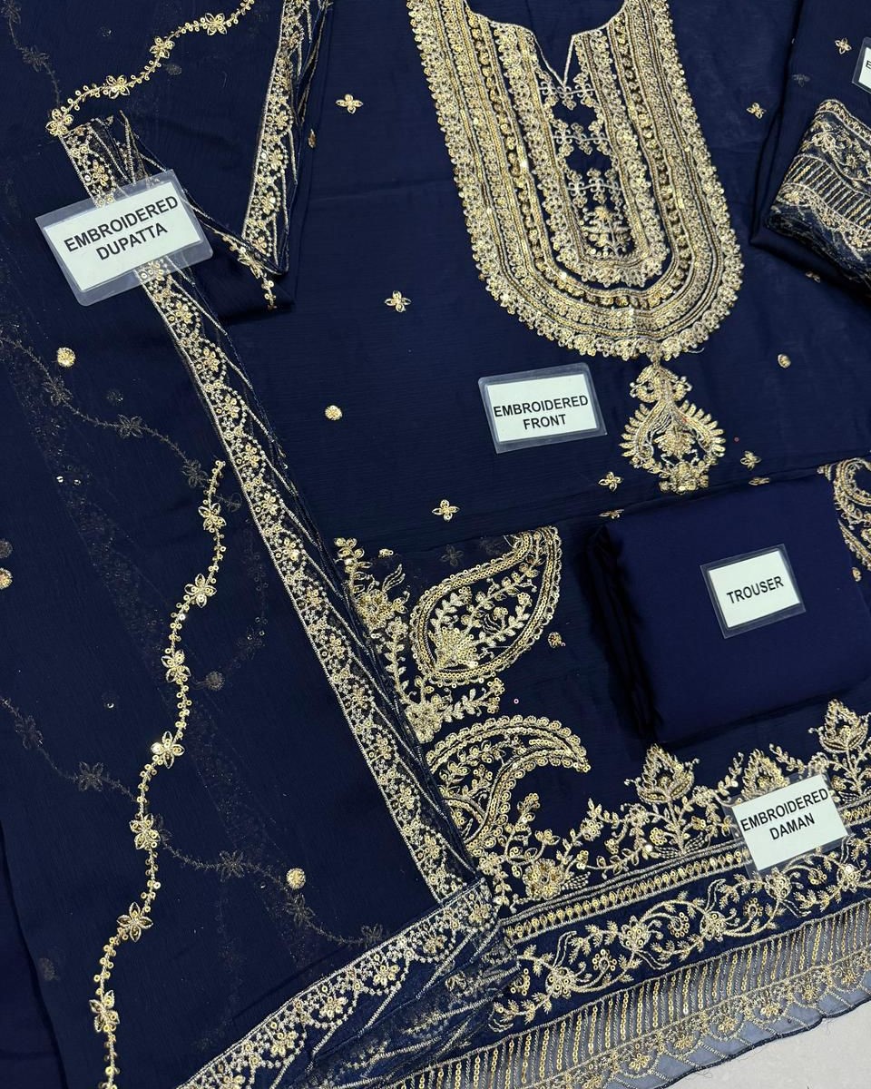 Chiffon Embroidered Gharara Suit - Image 7