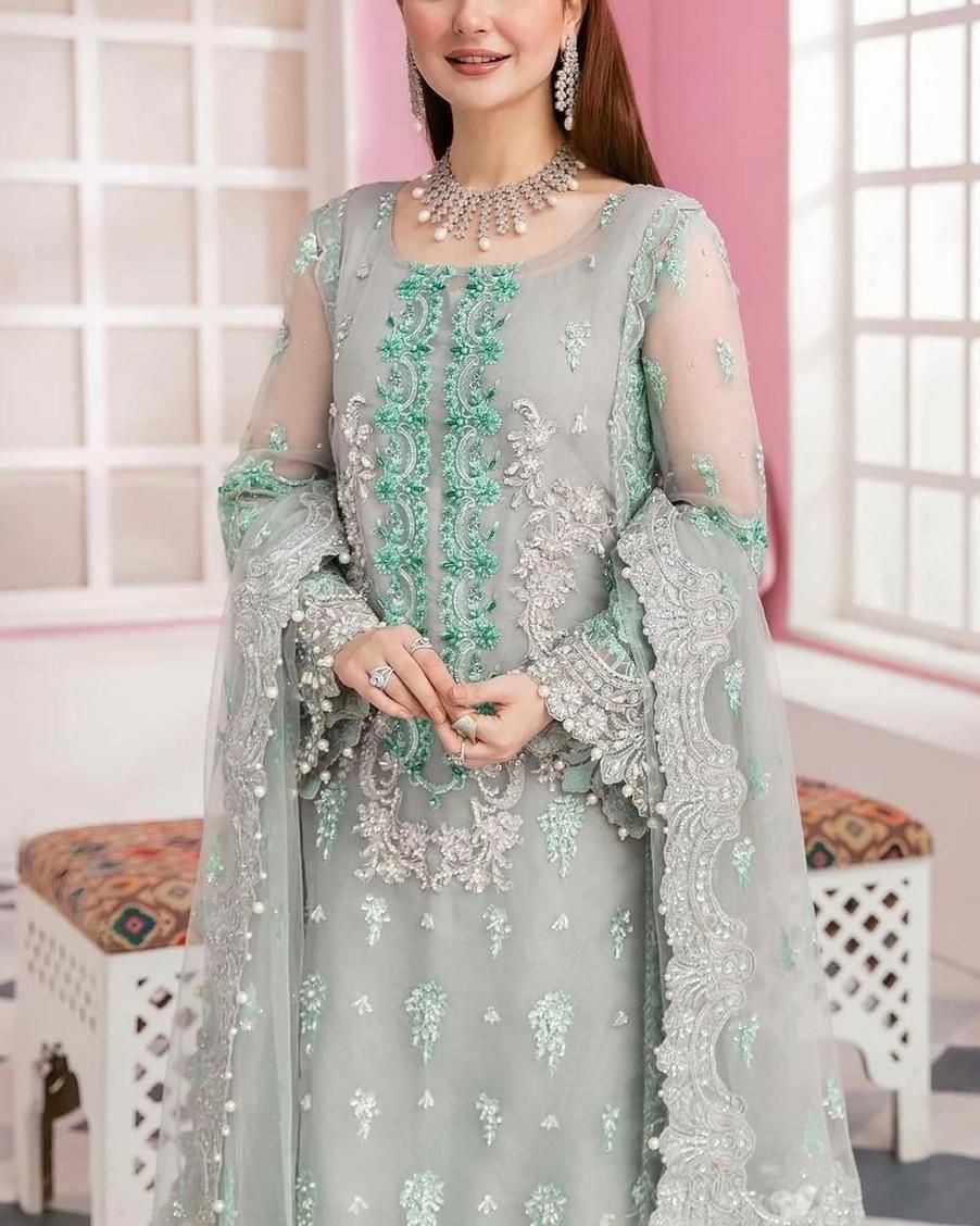 Organza Embroidered Suit