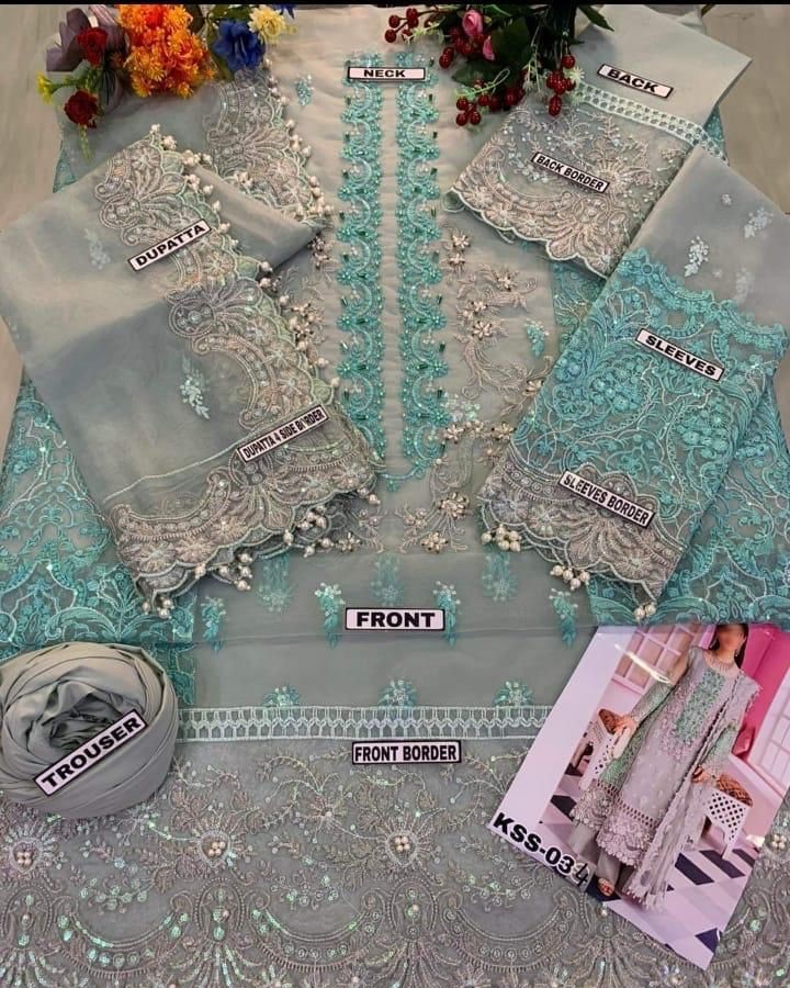 Organza Embroidered Suit - Image 5
