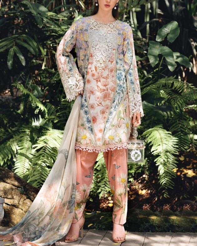 Printed Lawn Embroidered Suit