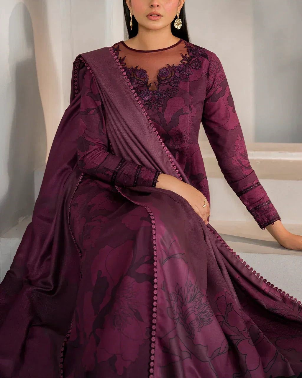 Digital Lawn Embroidered Suit - Image 3