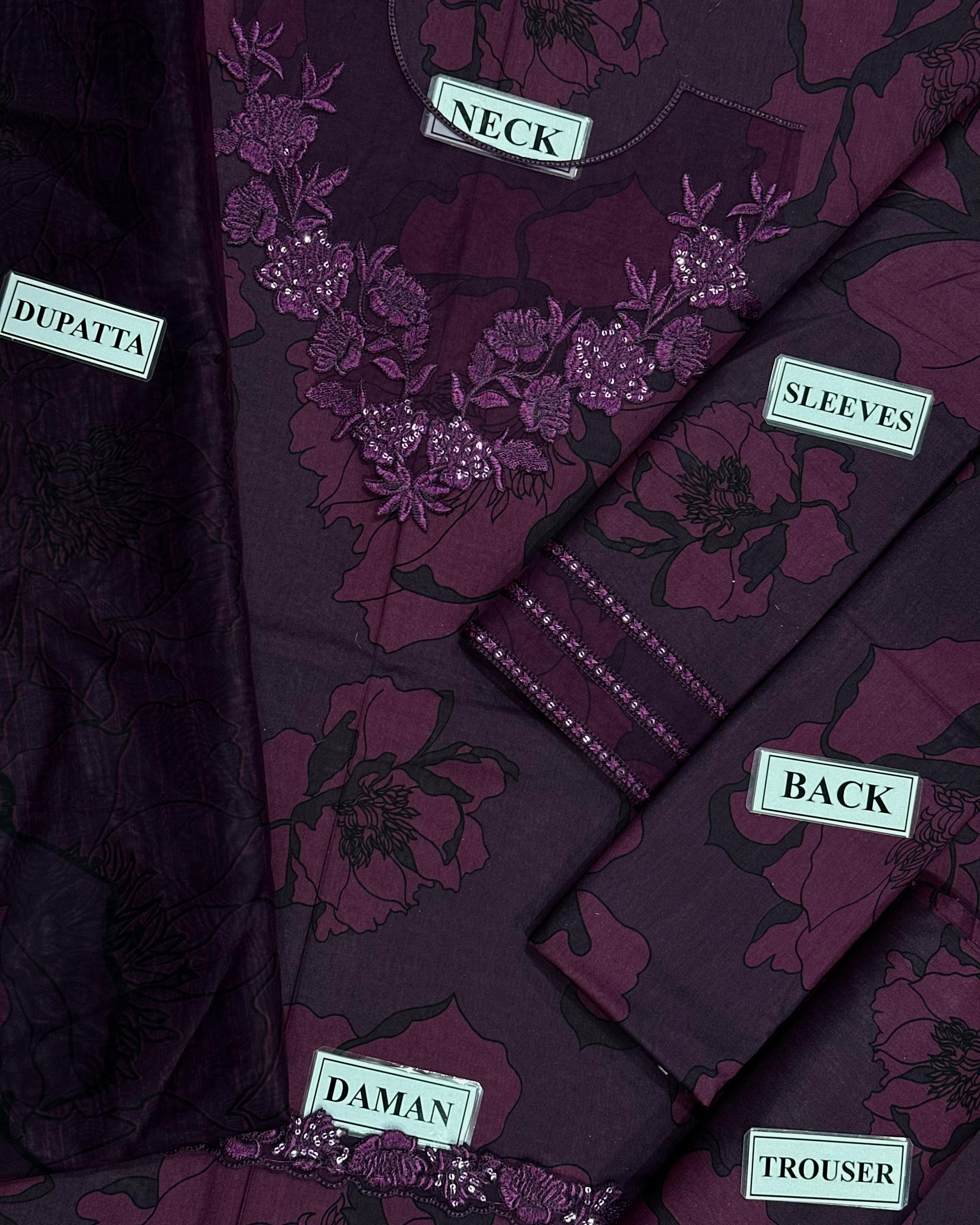 Digital Lawn Embroidered Suit - Image 4