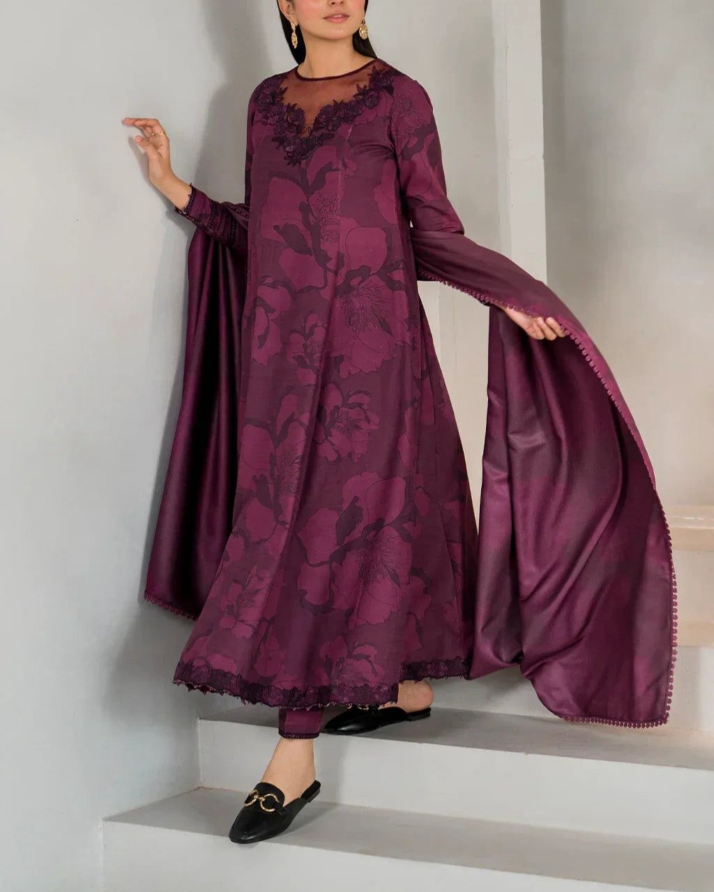 Digital Lawn Embroidered Suit - Image 2