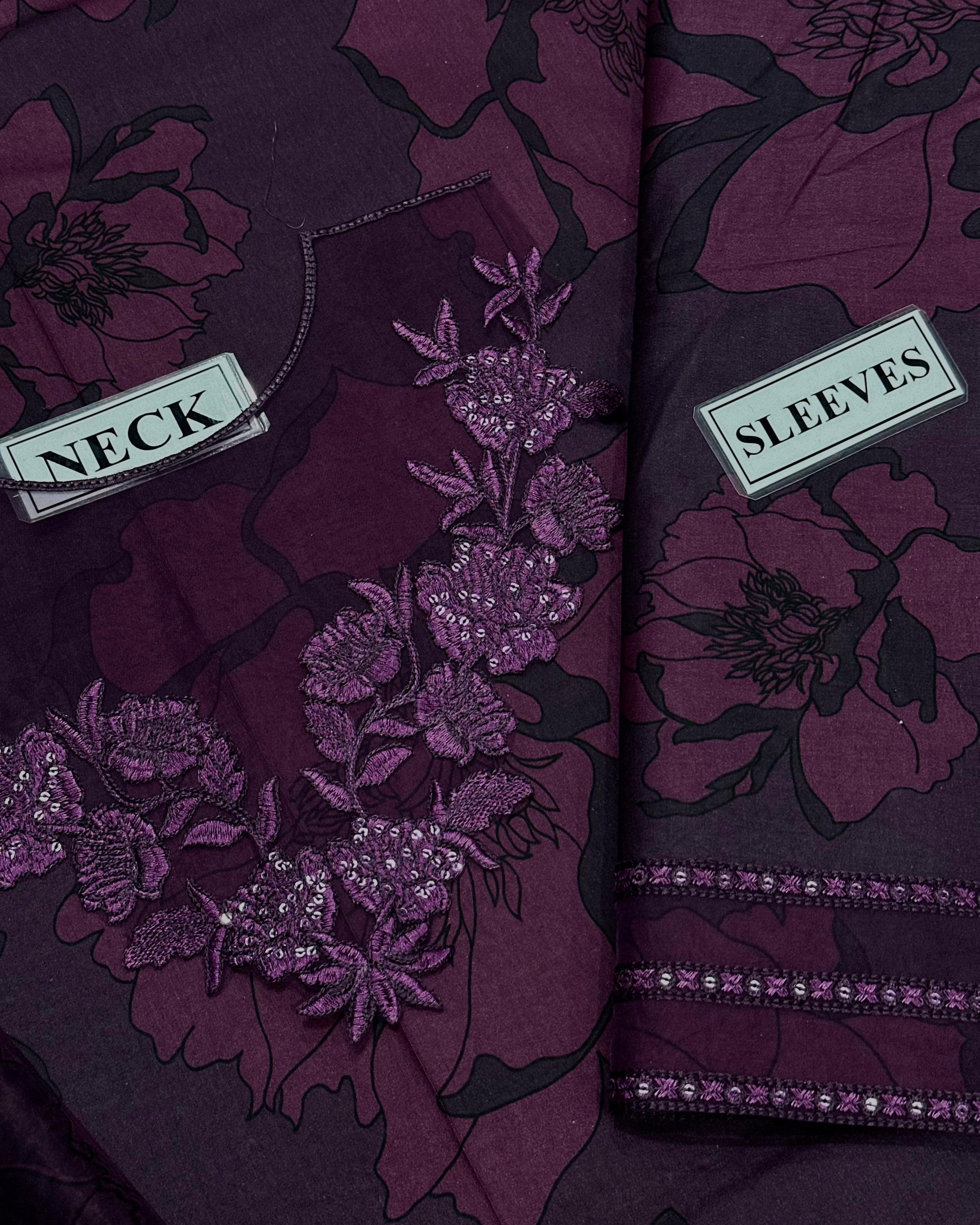 Digital Lawn Embroidered Suit - Image 5