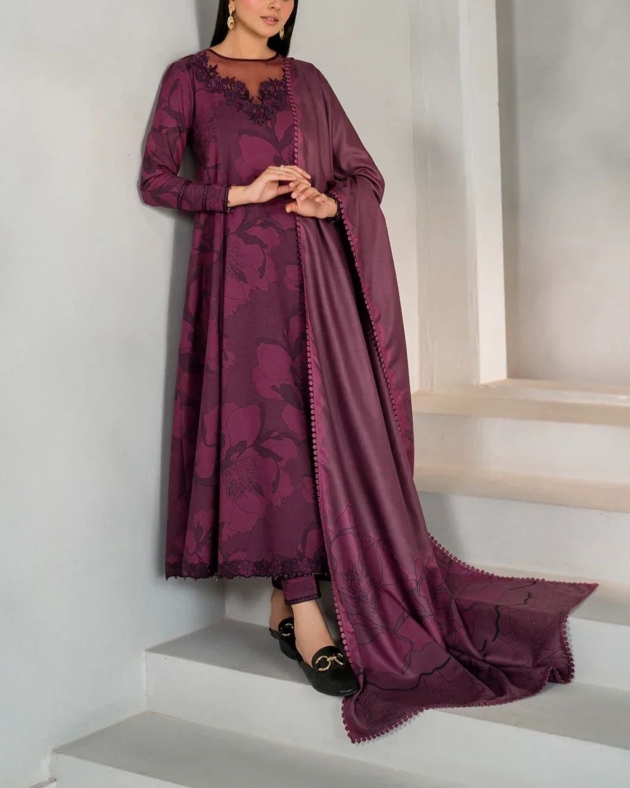 Digital Lawn Embroidered Suit