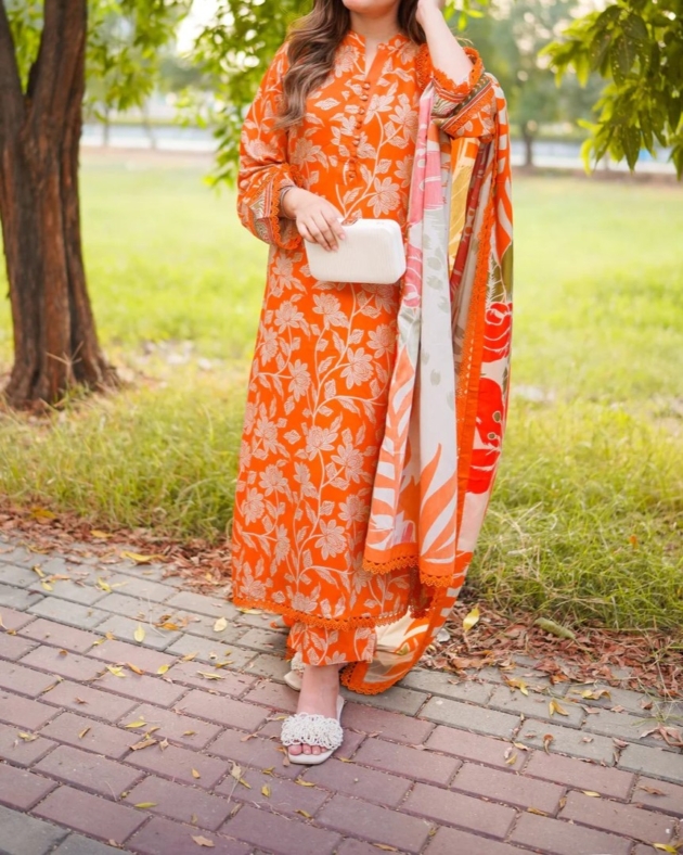 Printed Lawn Embroidered Suit