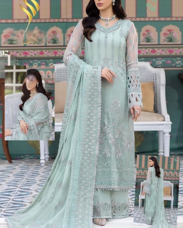 Organza Embroidered Suit