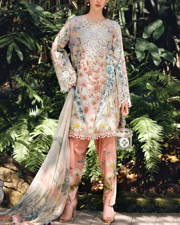 Printed Lawn Embroidered Suit